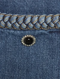 Braided Denim Mini Skirt
