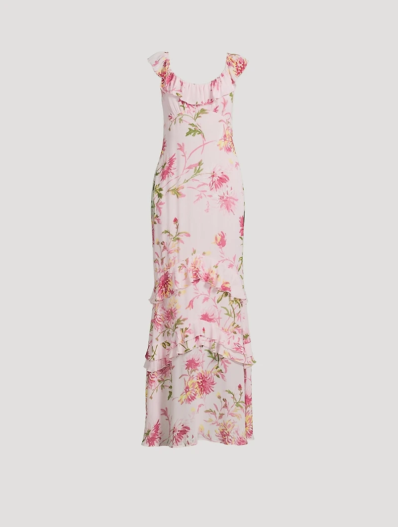Tripoli Ruffled Maxi Dress Floral Print