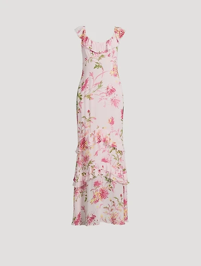 Tripoli Ruffled Maxi Dress Floral Print