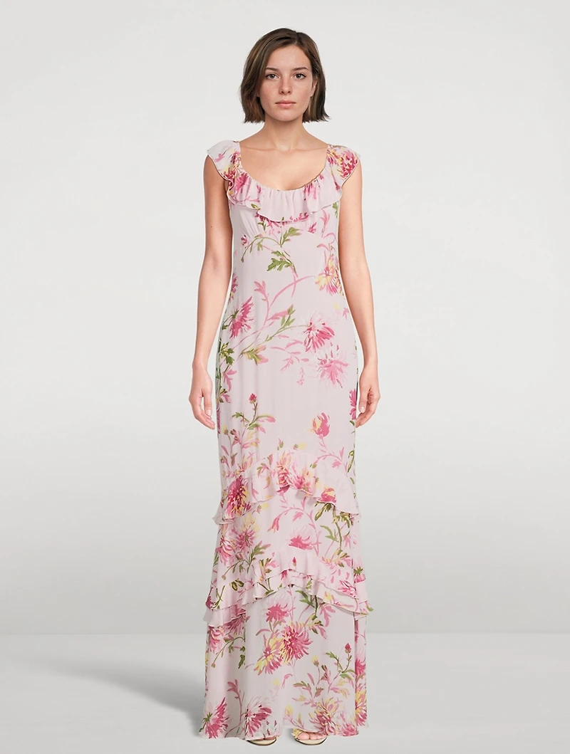 Tripoli Ruffled Maxi Dress Floral Print