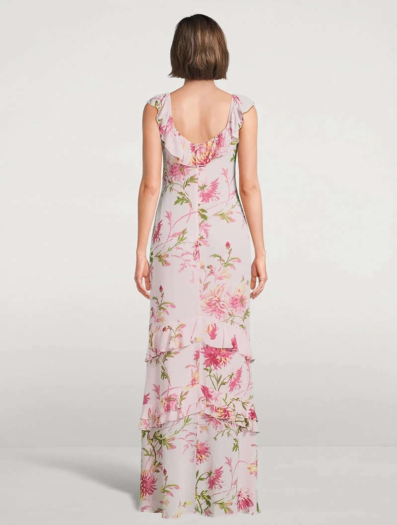 Tripoli Ruffled Maxi Dress Floral Print
