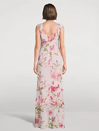 Tripoli Ruffled Maxi Dress Floral Print
