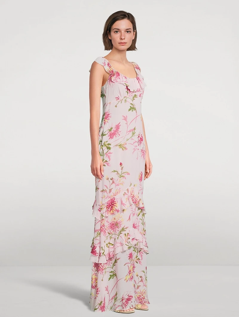 Tripoli Ruffled Maxi Dress Floral Print
