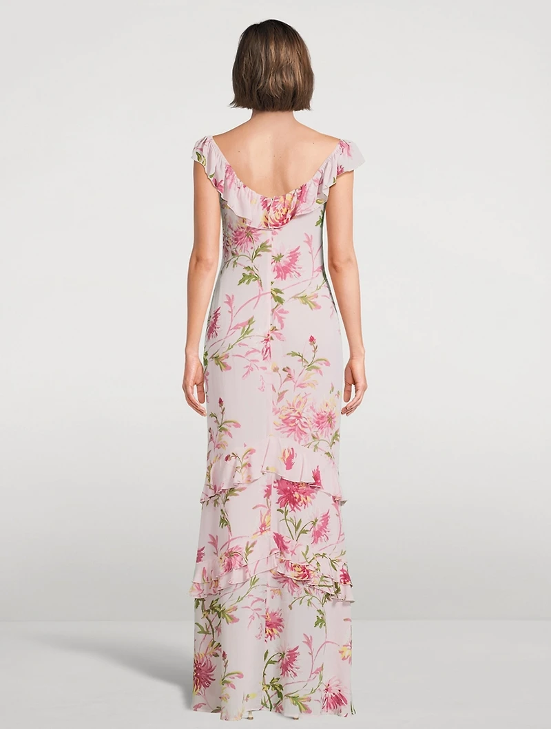 Tripoli Ruffled Maxi Dress Floral Print