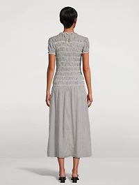 Kiria Smocked Midi Dress Gingham Print
