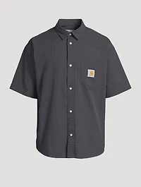 Seersucker Striped Short-Sleeve Shirt