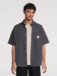 Seersucker Striped Short-Sleeve Shirt