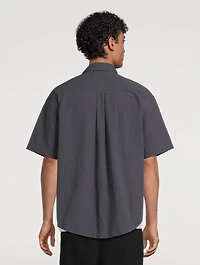 Seersucker Striped Short-Sleeve Shirt