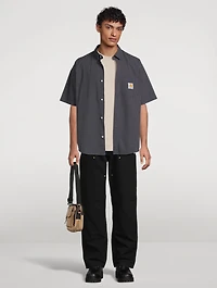 Seersucker Striped Short-Sleeve Shirt