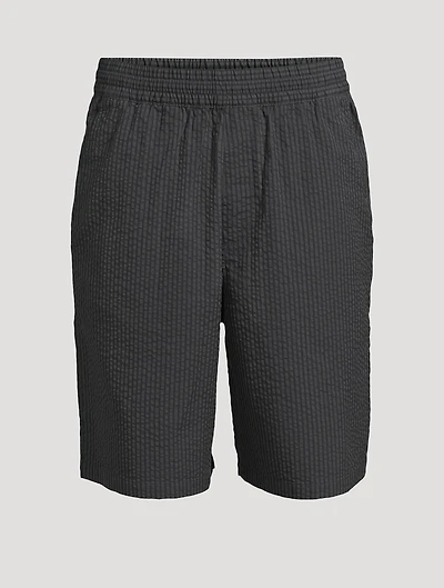 Seersucker Striped Shorts