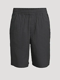 Seersucker Striped Shorts