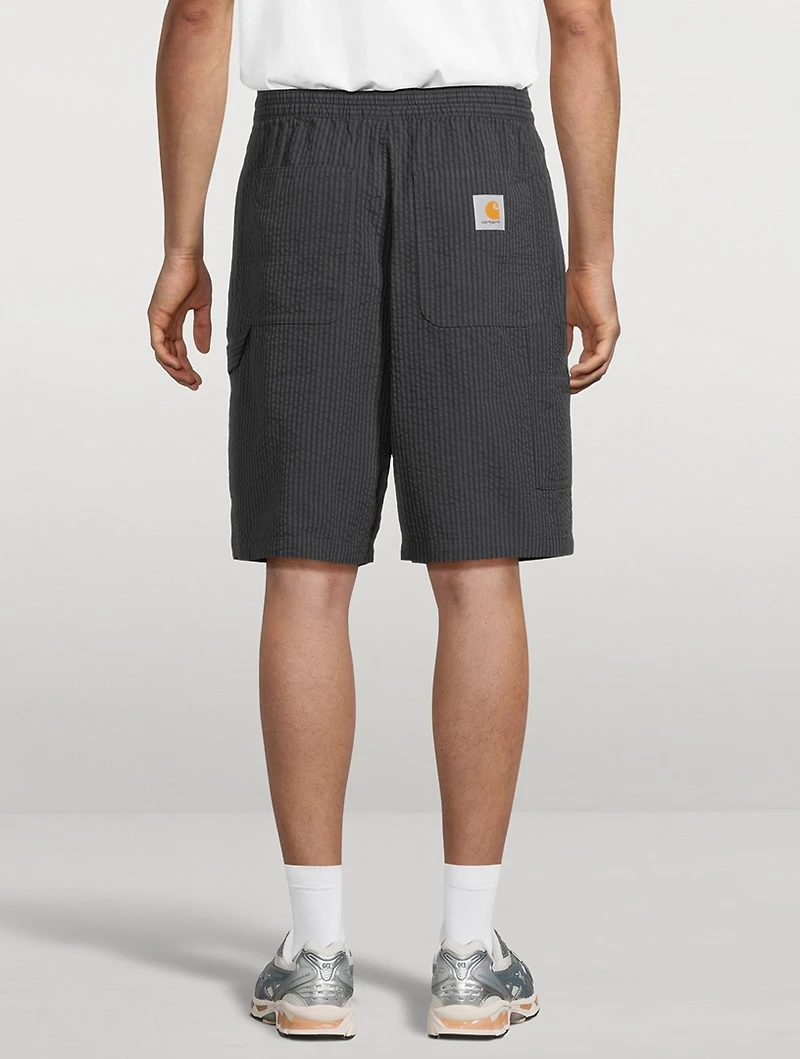 Seersucker Striped Shorts