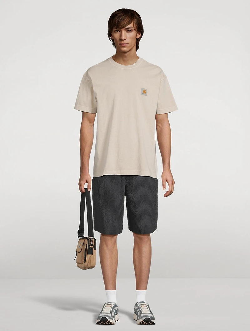 Seersucker Striped Shorts