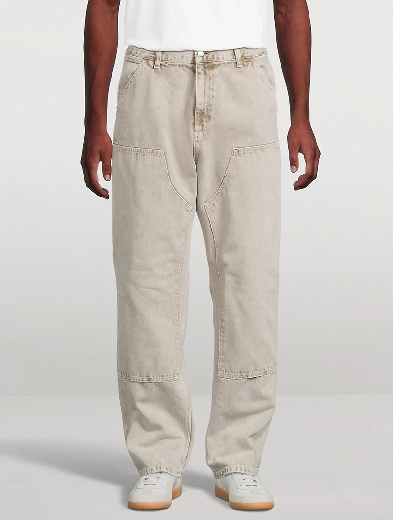 Double Knee Straight-Leg Pants