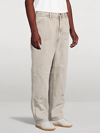 Double Knee Straight-Leg Pants