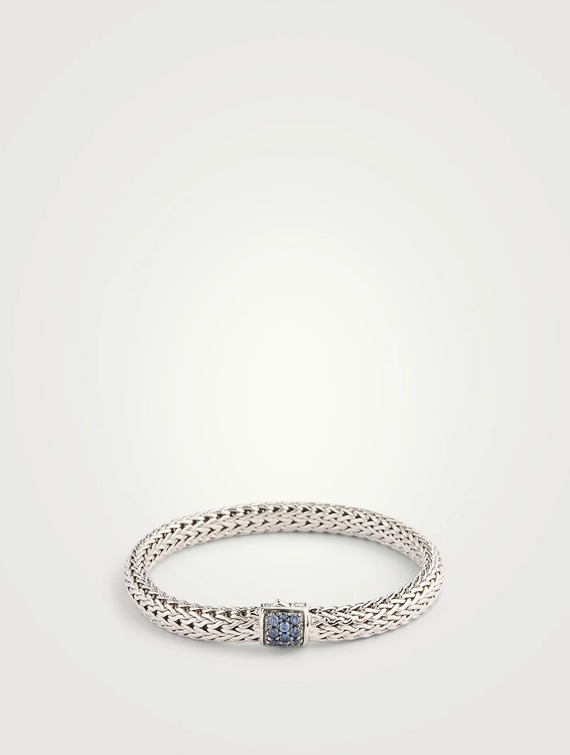 Icon Sterling Silver Bracelet With Blue Sapphire