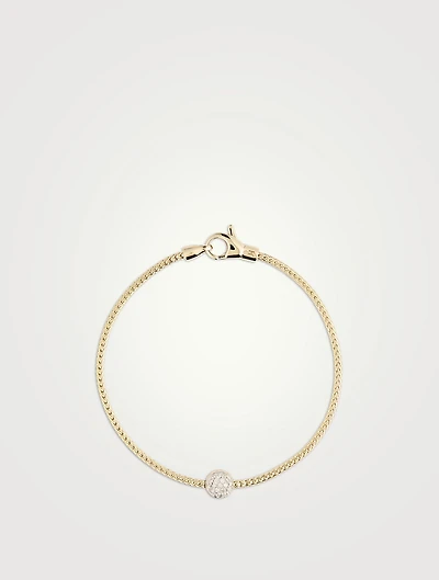 JH Essential 14K Gold Bracelet With Pavé Diamonds