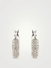 JH Essential Sterling Silver Hoop Earrings With Diamonds
