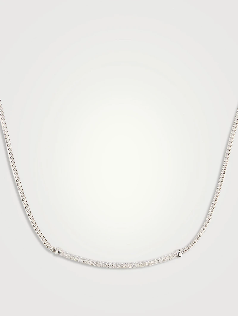 JH Essential Sterling Silver Necklace With Pavé Diamonds
