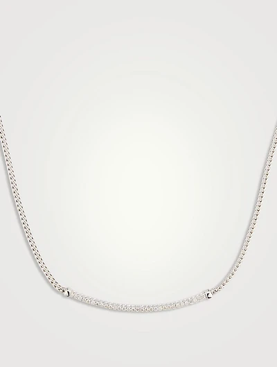 JH Essential Sterling Silver Necklace With Pavé Diamonds