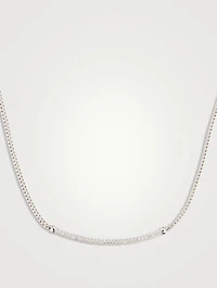 JH Essential Sterling Silver Necklace With Pavé Diamonds