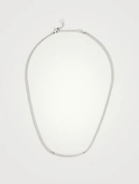 JH Essential Sterling Silver Necklace With Pavé Diamonds