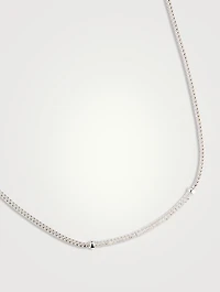 JH Essential Sterling Silver Necklace With Pavé Diamonds