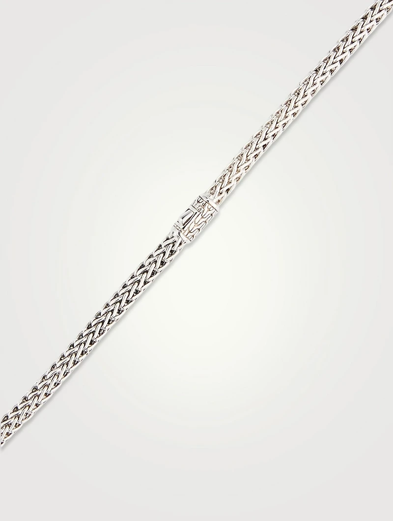 Naga Sterling Silver Y Necklace With Diamonds And Blue Sapphire