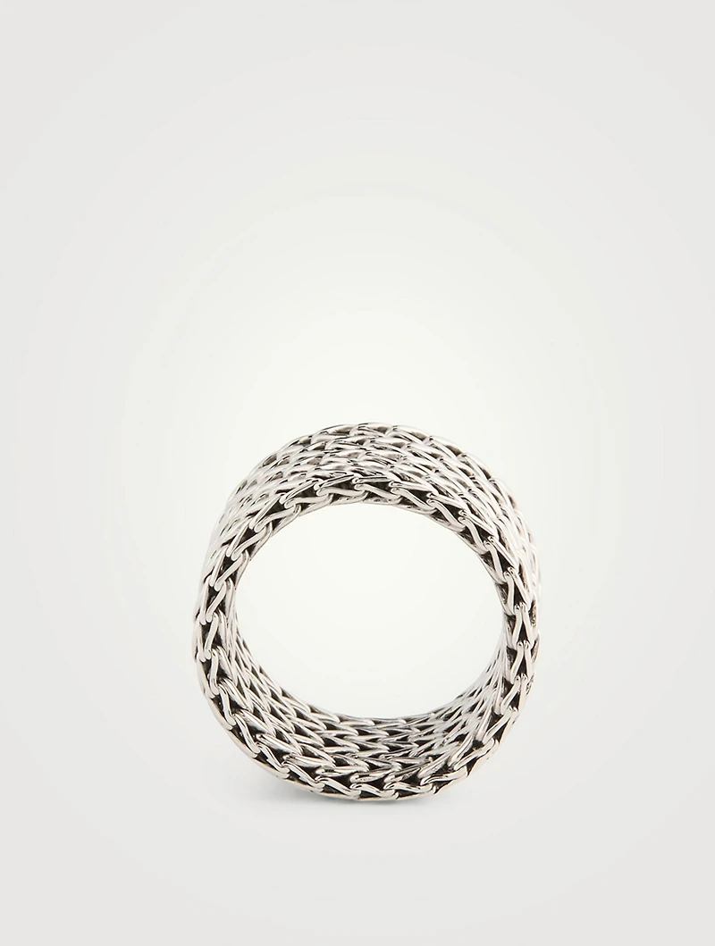 Rata Chain Sterling Silver Wide Band Ring