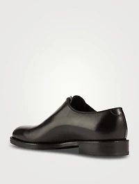 Leather Derby Shoes With Zipper