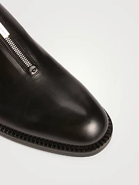 Leather Derby Shoes With Zipper
