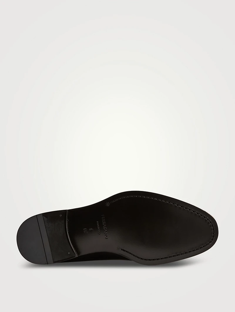 Leather Derby Shoes With Zipper