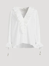Ruffled Cotton Voile Blouse