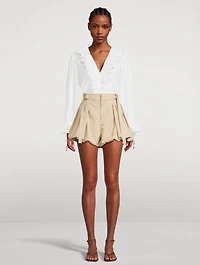 Ruffled Cotton Voile Blouse
