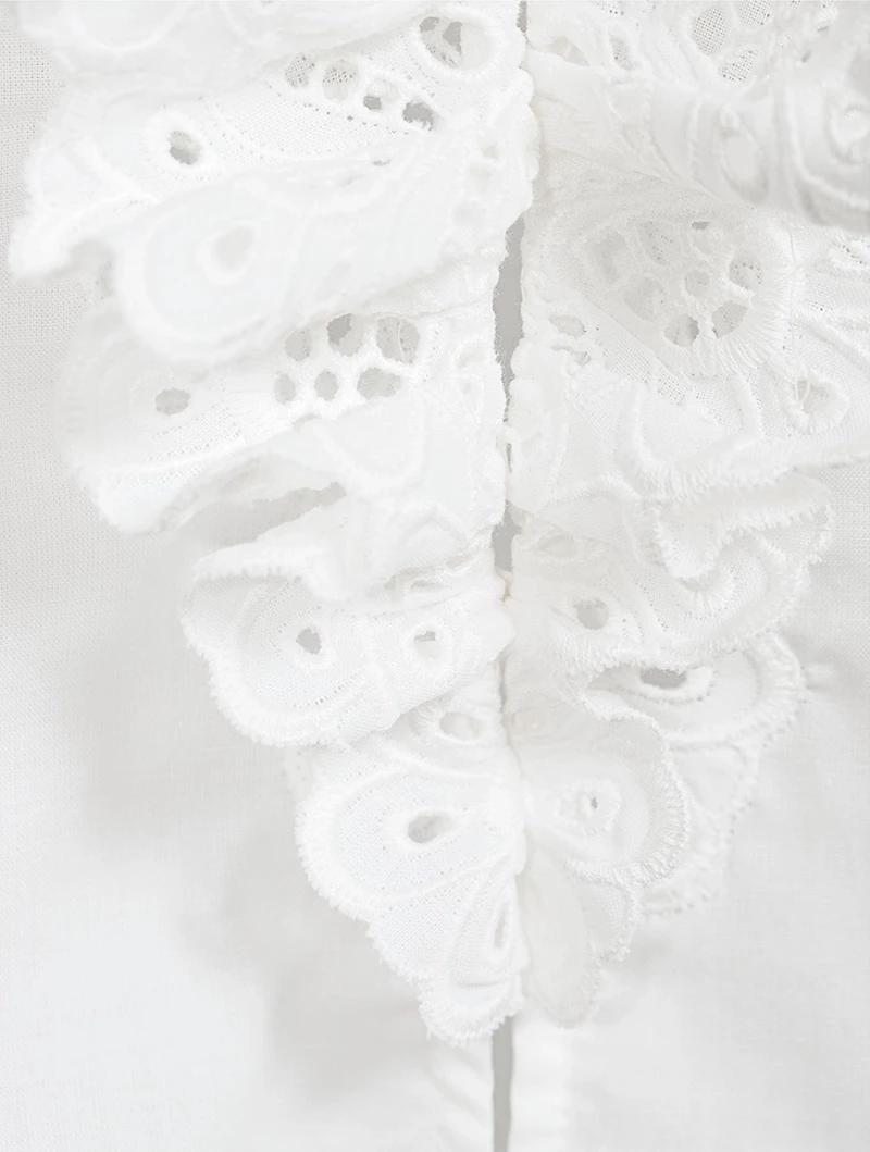 Ruffled Cotton Voile Blouse