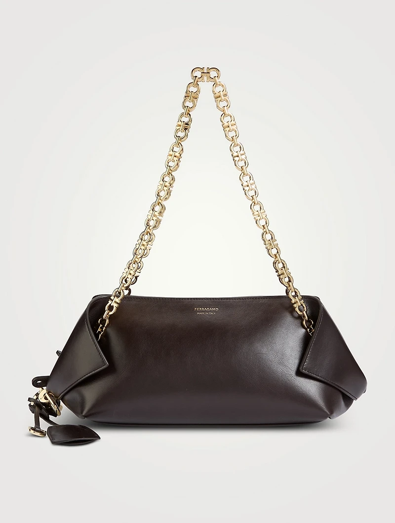 Folded Leather Shoulder Bag