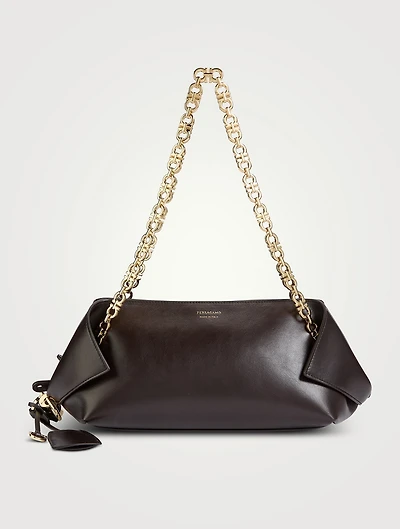 Folded Leather Shoulder Bag