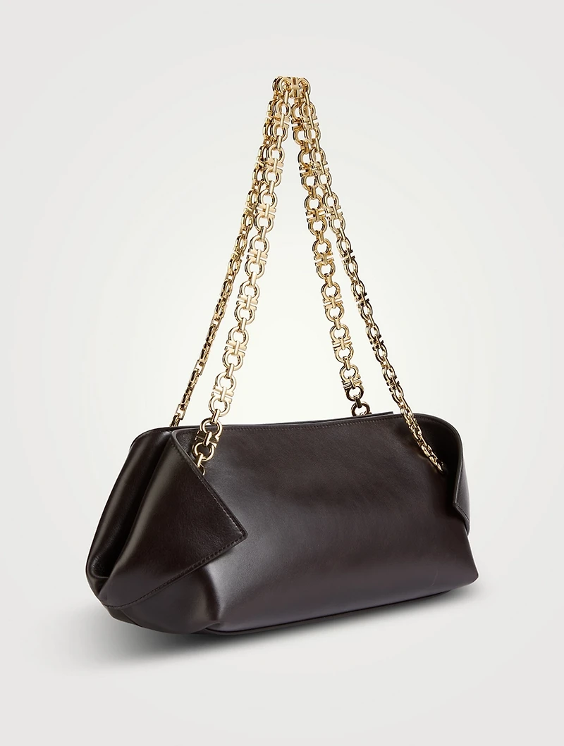Folded Leather Shoulder Bag