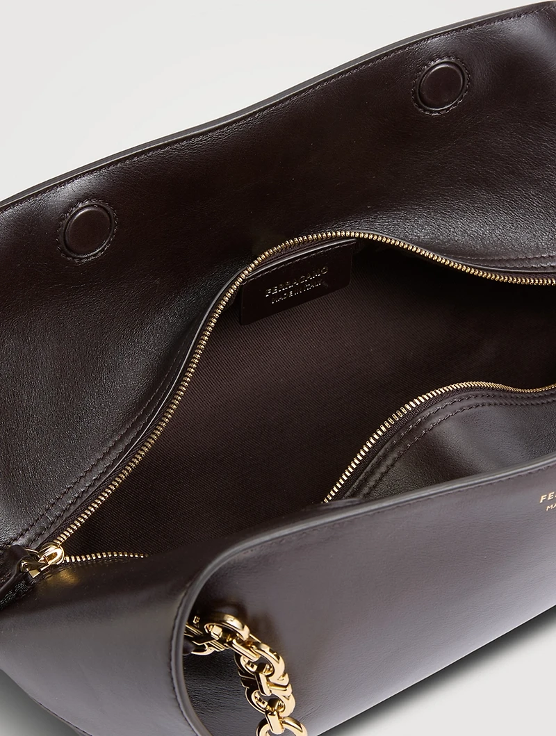 Folded Leather Shoulder Bag