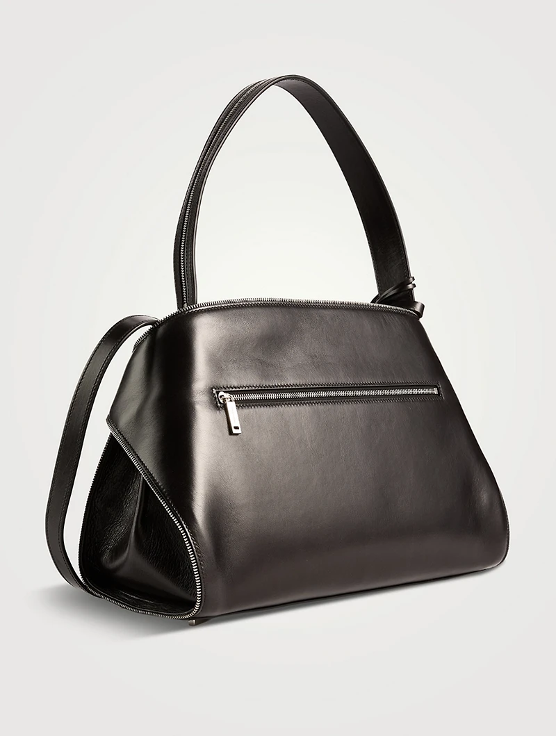 Medium Hug Zip Soft Leather Satchel