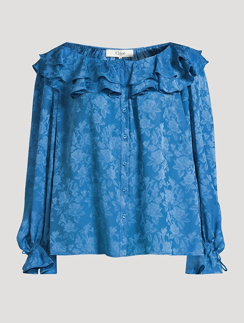 Ruffled Jacquard Shirt