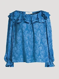 Ruffled Jacquard Shirt