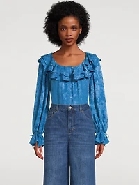 Ruffled Jacquard Shirt