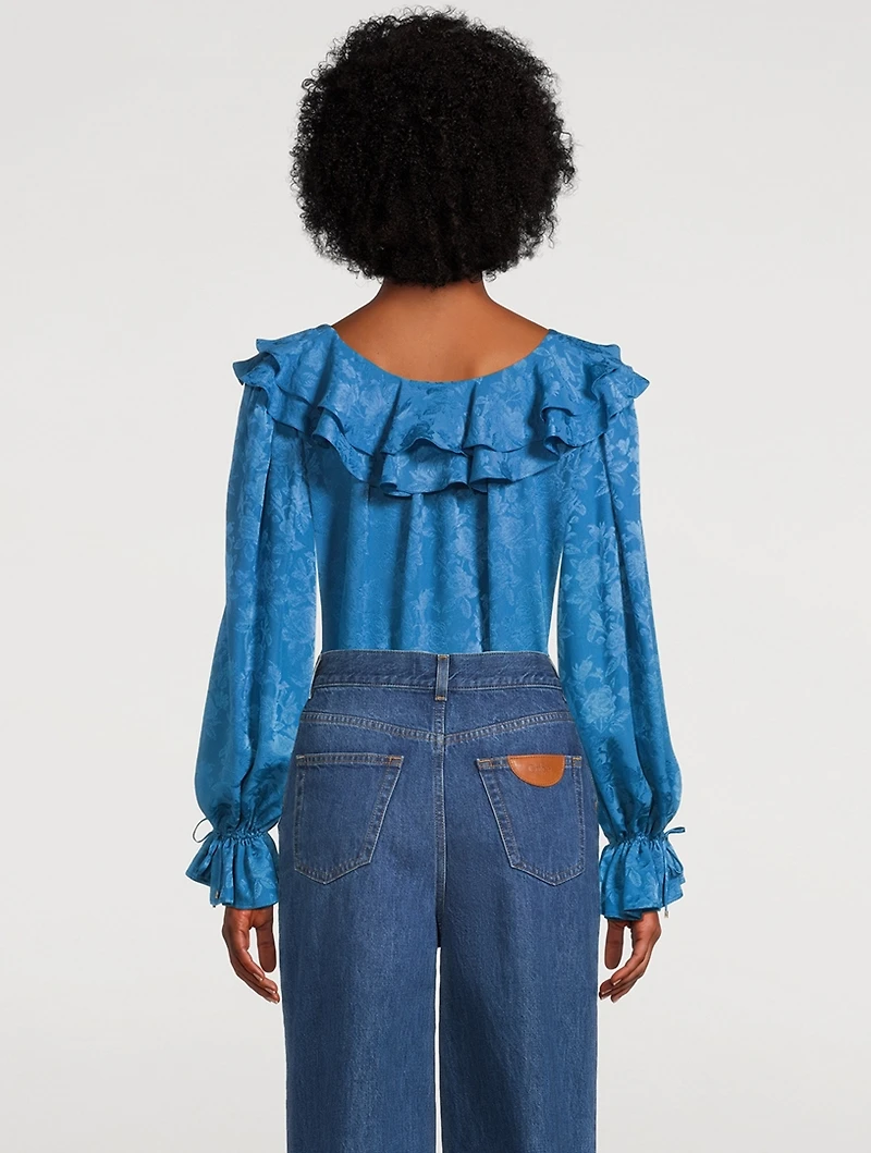 Ruffled Jacquard Shirt