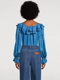 Ruffled Jacquard Shirt