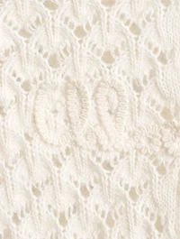 Ruffled Pointelle Cardigan