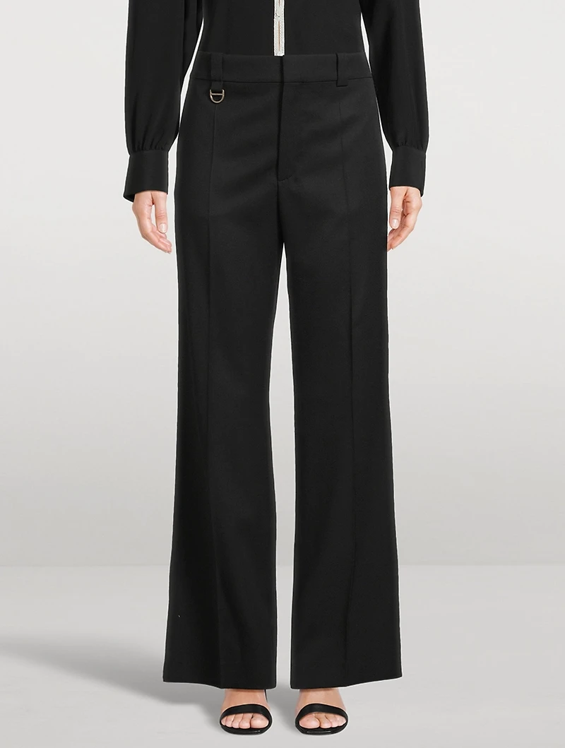 Wide-Leg Wool Trousers