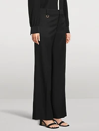Wide-Leg Wool Trousers