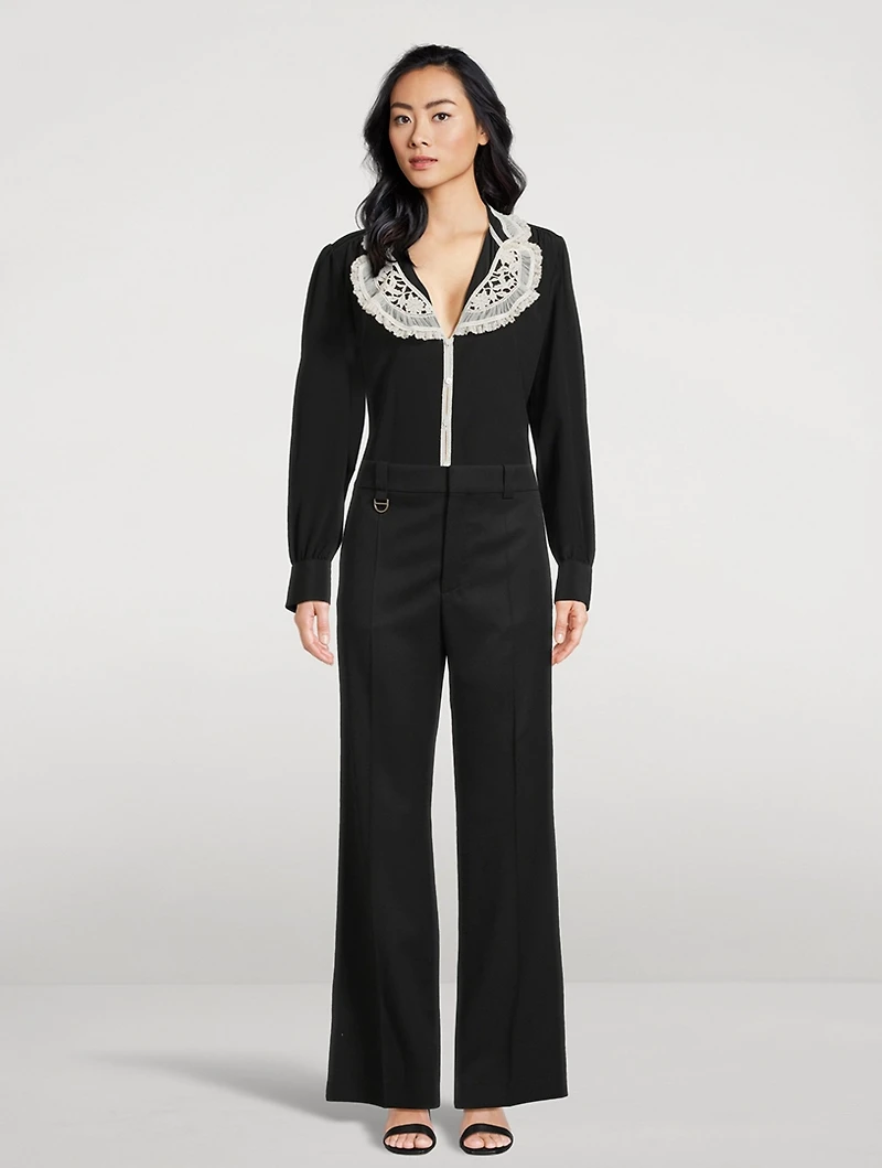 Wide-Leg Wool Trousers