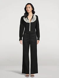 Wide-Leg Wool Trousers